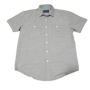 Bruno New York men  gray shirt button-up short sleeve medium
